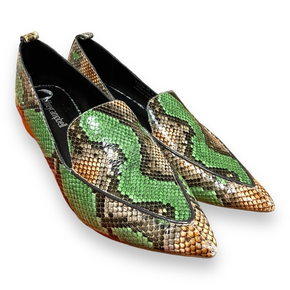 Jeffrey Campbell Vinnie Pointed Toe Loafer duotone reptile, sz 6.5 - Picture 2 of 5